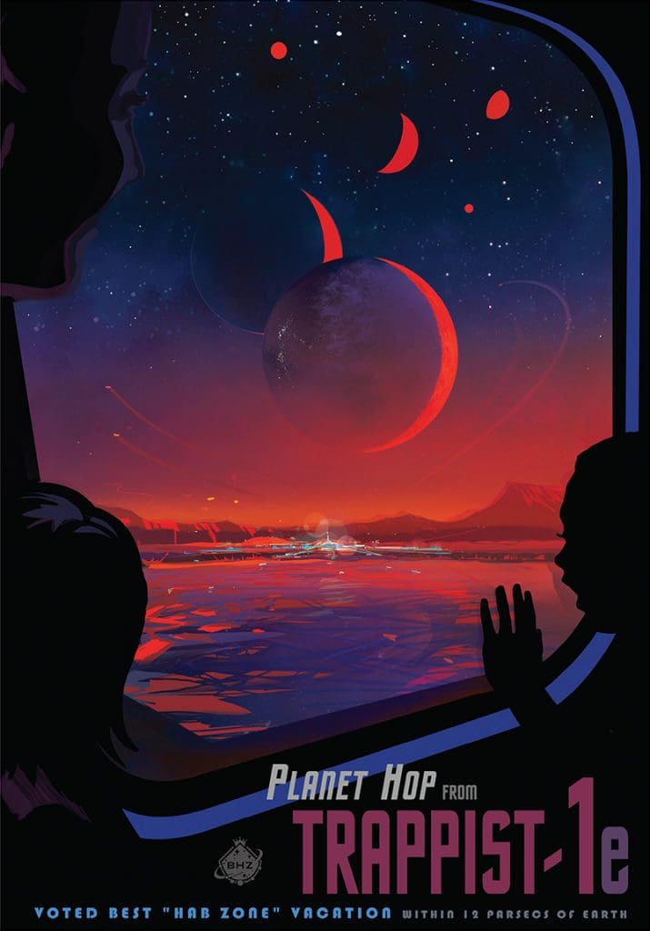 O céu de TRAPPIST 1 - Planeta E